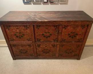 Antique Tibetan cabinet circa 1850 AD. 56" x 19" x 35" $600