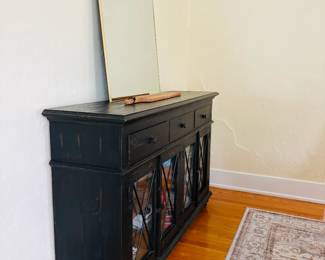 Large decorative mirror + dining hutch