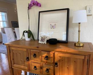 Hutch for sale. 2 large storage spaces. 4 drawers.