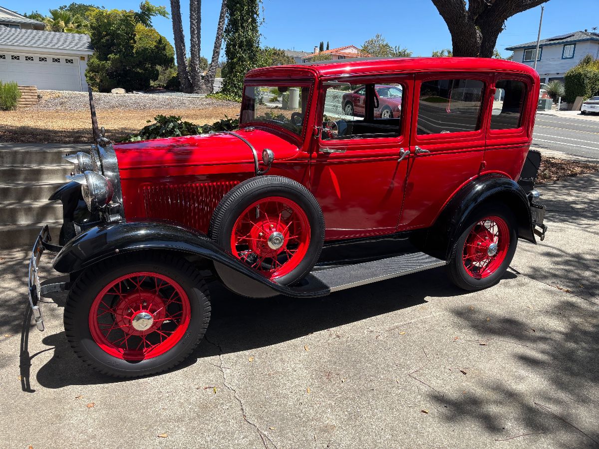 1931 Ford Model A Slant Window Sedan with 5 speed Overdrive transmission and lots of extras