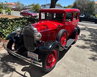 1931 Ford Model A Slant Window Sedan with 5 speed Overdrive transmission and lots of extras  