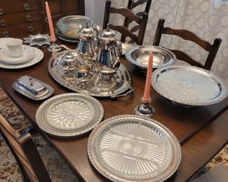 Lots of Silver Serving Pieces