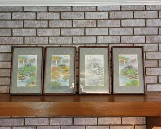 Framed Asian Landscapes - Vintage