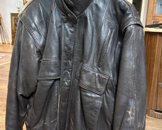 Leather Jacket with Removable Sleeves