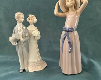 Lladro Bride Groom And Girl With Hat