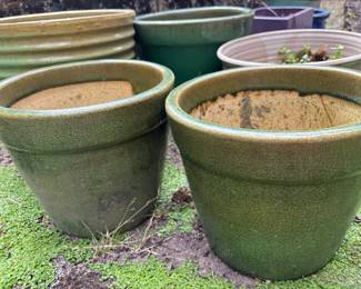 Green Outdoor Ceramic Pots
