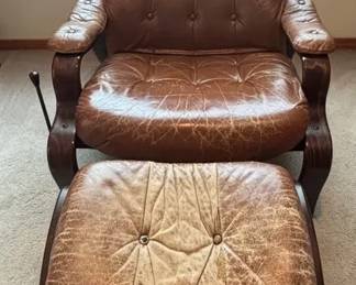 MidCentury Reclining Chair And Ottomon