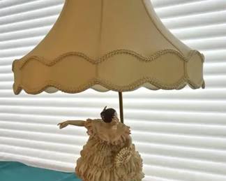 Porcelain Dancer with Lace Porcelain Dress Lamp