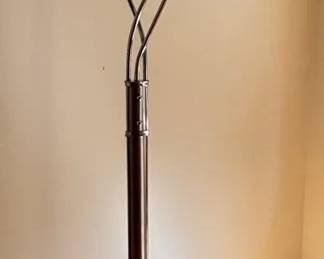 Brushed Steel and Chrome Twist Torchiere Floor Lamp
