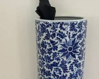 Blue And White Porcelain Umbrella Stand