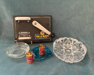 TopOMatic Cigarette Machine Ash Tray And Salmon Lighters