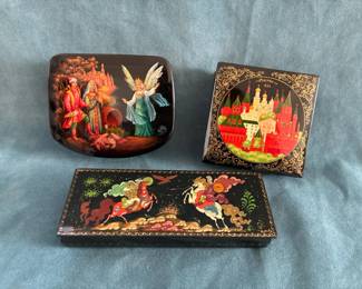 Hand Painted Sovietski Lacquer Boxes