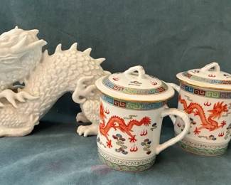 Ceramic Dragon And Dragon Mugs