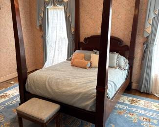 Walnut four poster plantation bed 