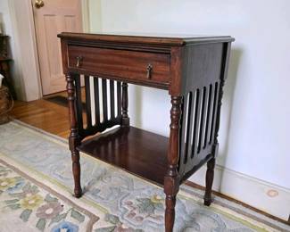 237 vintagewoodenmagazinetablewithdrawe