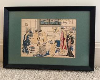 138 115x8framedjapanesewoodblockbathho