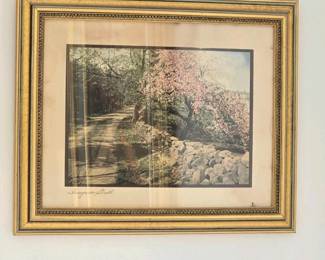 043 framedartprinthoneymoonstrollvintag