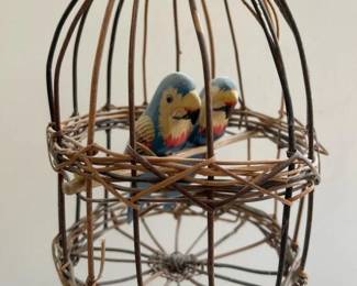 215 vintagedecorativewickerbirdcagewith