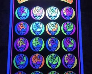 flocked blacklight grateful dead poster