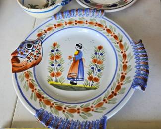 Item 34: Three Quimper pieces. $50