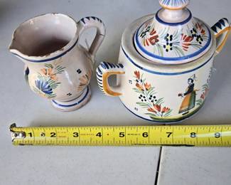 Item 35: Quimper Cream and Sugar $20 pr