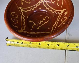 Item 36: Redware Bowl Slip Decorated. $20.