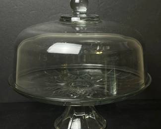 201 vintageglasscakestandanddomelidwi