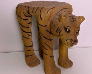 138 handpaintedtigershapedaccentstool