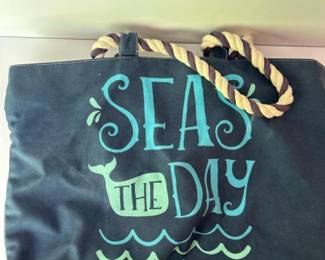 157 largecanvasbeachtotebagseastheday