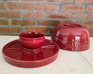 092 chantalpotteryreddividedceramicserv