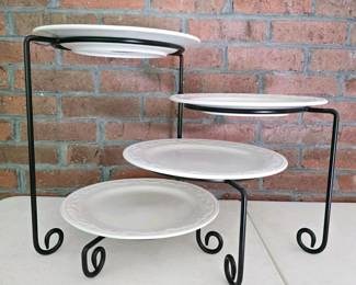 087 4tiermetalbuffetserverdisplaystand