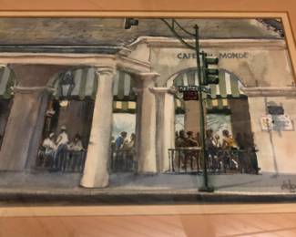 Watercolor of café Du Monde, New Orleans