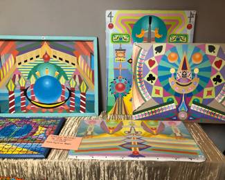 Many wonderful paintings by Cleveland Visionary artist Fred Holzer