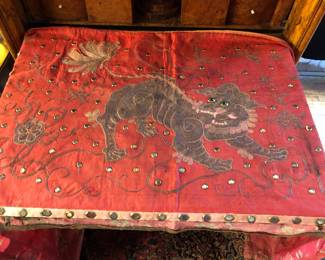 New to gallery this week! Chinese antique embroidered silk