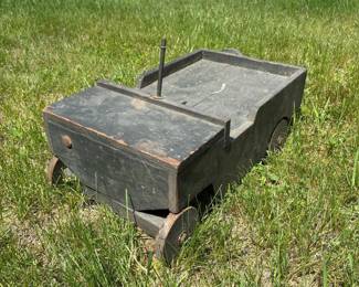 112 vintagehandmadewoodentoycarwithpul