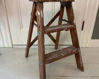295 vintagewooden3stepfoldingladder