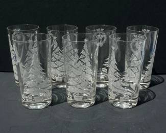 139 setof7vintageetchedchristmastreeh