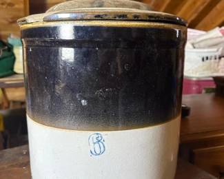 230 3gallonstonewarecrockwithlid