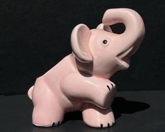 128 vintageminipinkceramicelephantplant