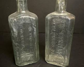 071 pairofvintageembossedglassmedicine