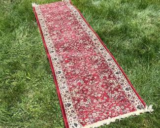 019 persianstyleredfloralwoolrunnerrug