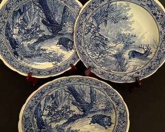 003 setof3vintagebochbelgiumdelftsblu