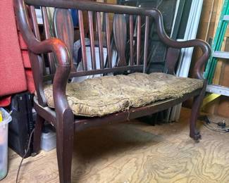 222 antiquestylewoodensettee