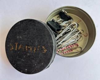 179 vintageblacktinroundstorageboxwith