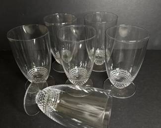 060 setof6thumbprintclearpressedglass