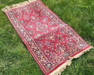 150 persianstyleredfloralwoolarearug