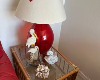 Red lamp/ end table