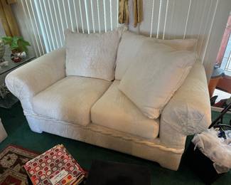 Matching white shell pattern love seat