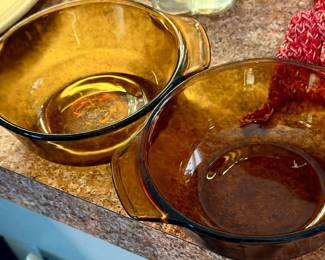 Anchor Hocking Fire King Amber Oven proof bowls
