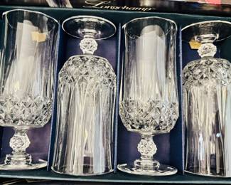 6 or more boxes of crystal goblets